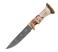 Купить нож Сибиряк из мозаичной дамасской стали на сайте koval-knife.shop